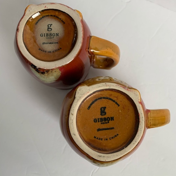 Sold Gibson 3D Owl Mug Set Stoneware Coffee Cups - Picture 3 of 8